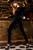 Cristallini - SKA904 Feathered Peplum Jewel Jumpsuit In Black