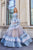 Cristallini - SKA916 Long Sleeve Feather Embellished Ball Gown In Blue