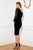 Cristallini - SKA921 Sequined Asymmetrical Peplum Dress In Silver and Black