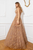 Cristallini - SKA924 Sequin Embellished A-Line Dress In Gold