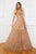 Cristallini - SKA924 Sequin Embellished A-Line Dress In Gold