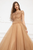Cristallini - SKA929 Sequin Embellished Peplum A-Line Dress In Gold