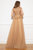 Cristallini - SKA929 Sequin Embellished Peplum A-Line Dress In Gold