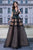 Cristallini - SKA930 Embroidered Plunging A-Line Dress In Green and Black