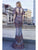 Cristallini - SKA932 Embellished Deep V-neck Mermaid Dress In Multi-Color