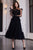 Cristallini - SKA935 Embroidered Asymmetric A-Line Dress In Black