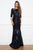 Cristallini - SKA941 Sequined Illusion Jewel A-Line Gown In Blue