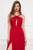 Cristallini - SKA951 Sleeveless Illusion Cutout Tulle Evening Gown In Red