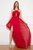 Cristallini - SKA951 Sleeveless Illusion Cutout Tulle Evening Gown In Red