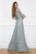 Cristallini - SKA952 Embellished Quarter Length Sleeves Dress In Blue