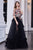 Cristallini - SKA954 Floral Embroidered Pleated A-Line Dress In Multi-Color and Black