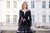 Cristallini - SKA955 Floral Embroidered Plunging V-Neck Gown In Black and Multi-Color