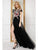 Cristallini - SKA956 Floral Embroidered Pleated Trumpet Dress In Black and Multi-Color
