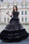 Cristallini - SKA957 Sequined Illusion Bateau A-Line Dress In Black