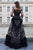 Cristallini - SKA957 Sequined Illusion Bateau A-Line Dress In Black