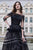 Cristallini - SKA957 Sequined Illusion Bateau A-Line Dress In Black