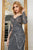 Cristallini - SKA958 Embroidered Long Sleeves Dress In Gray