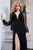 Cristallini - SKA963 Illusion Plunging  Neck Plisse Tulle Evening Gown In Black
