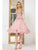 Cristallini - SKA964 Embroidered V-Neck A-Line Dress In Pink