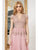 Cristallini - SKA964 Embroidered V-Neck A-Line Dress In Pink