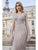 Cristallini - SKA969 Bedazzled Illusion Bateau Trumpet Dress In Silver