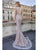 Cristallini - SKA969 Bedazzled Illusion Bateau Trumpet Dress In Silver
