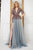 Cristallini - SKA972 Embellished Plunging V-Neck A-Line Dress In Multi-Color