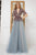 Cristallini - SKA972 Embellished Plunging V-Neck A-Line Dress In Multi-Color