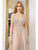 Cristallini - SKA975 Embellished Deep V-neck A-line Gown In Silver