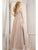 Cristallini - SKA975 Embellished Deep V-neck A-line Gown In Silver