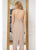 Cristallini - SKA976 Bedazzled Illusion Knee Length Sheath Dress In Silver