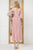 Cristallini - SKA978 Tea Length Bishop Sleeve Paneled Lace Dress In Pink