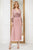 Cristallini - SKA978 Tea Length Bishop Sleeve Paneled Lace Dress In Pink