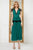 Cristallini - SKA980 Plunging V Neck Plisse Tulle and Lace  Dress In Green and Black