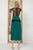Cristallini - SKA980 Plunging V Neck Plisse Tulle and Lace  Dress In Green and Black