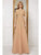 Cristallini - SKA983 Embellished High Neck A-line Dress In Gold