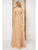 Cristallini - SKA983 Embellished High Neck A-line Dress In Gold