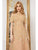 Cristallini - SKA983 Embellished High Neck A-line Dress In Gold