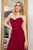 Cristallini - SKA984 Strapless Sweetheart Plisse Tulle Evening Gown In Red