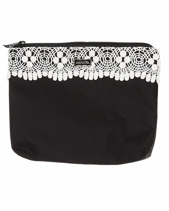 Small Bikini Bag - Black Crochet