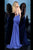 Jovani - 67449 Plunging V-Neck Fitted Trumpet Dress In Blue
