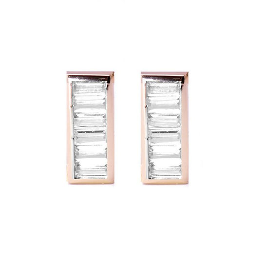 Rachael Ryen - Baguette Bar Studs - Rose Gold