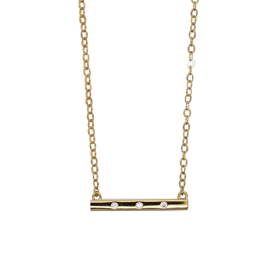 Mini 3 Stone Bar Necklace