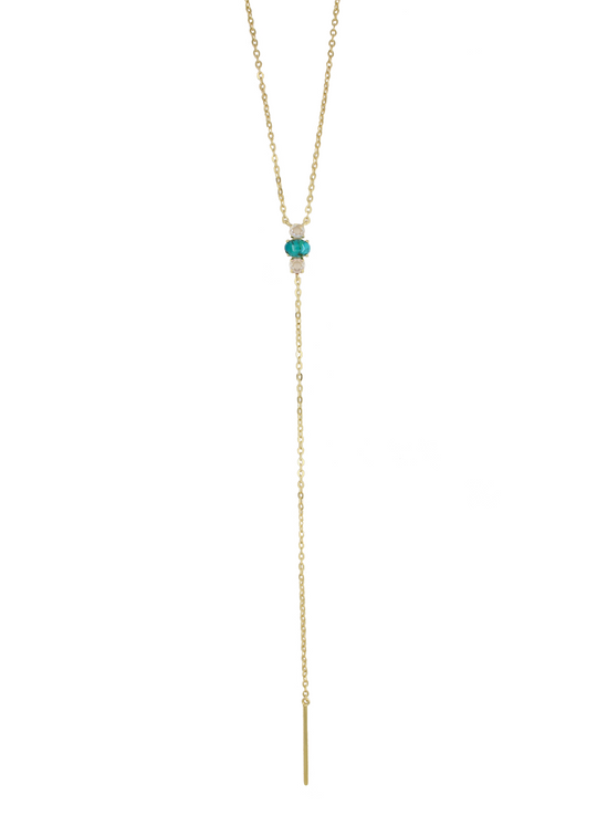 Gemstone Lariat Necklace            Turquoise