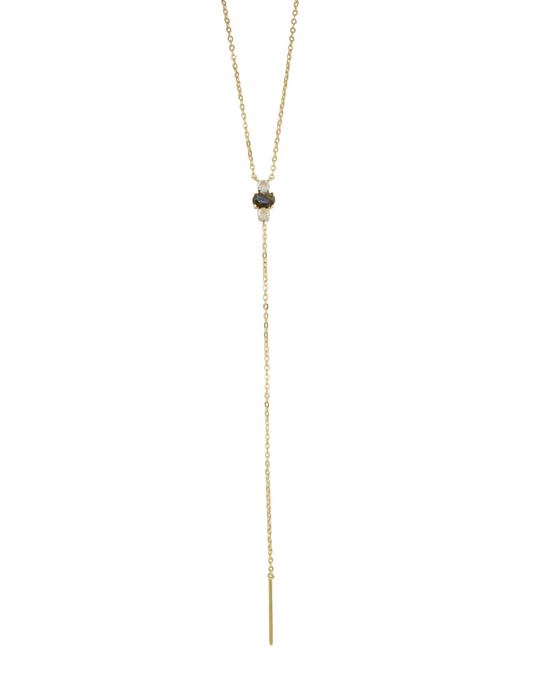 Gemstone Lariat Necklace            Labradorite