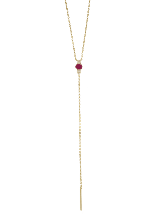 Rachael Ryen -  Gemstone Lariat Necklace                                  Jade
