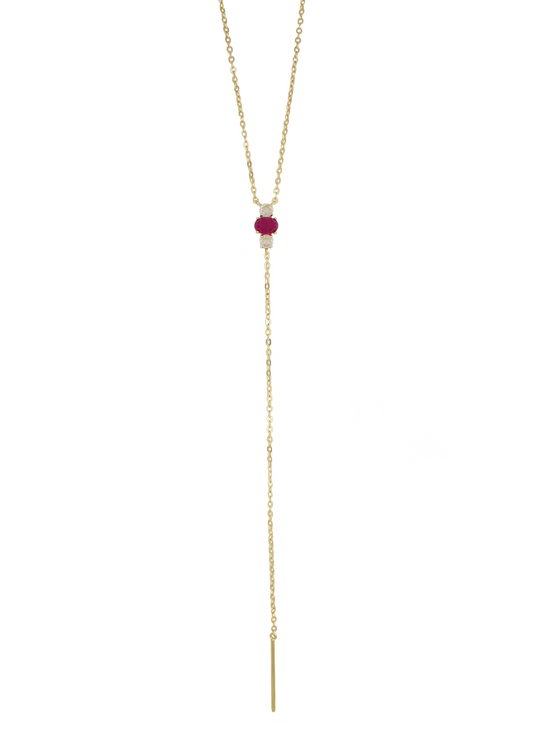 Gemstone Lariat Necklace                                  Jade