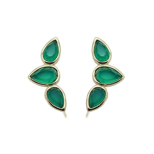 Teardrop Wing Pins - Emerald Onyx