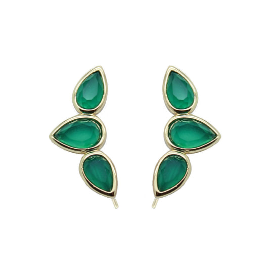 Rachael Ryen -  Teardrop Wing Pins - Emerald Onyx