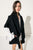 PENELOPE Black Cascade Wool Coat | PENELOPE Manteau cascade noir en laine
